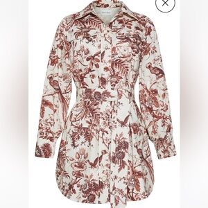 Cara Cara Burgundy and Cream Long Sleeve Dress